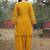 mustard embroidered  cotton v-neck kurti & salwar