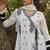 white embroidered  cotton v-neck anarkali set