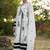white embroidered  cotton v-neck anarkali set