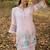 pink embroidered  cotton round neck kurti & trousers