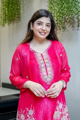 Women's Gorgeous Embroidery Work Chinon Silk Fabric Straight Kurta Pant with Koti Set