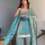 Women's Gorgeous Embroidery Work Fendy silk Fabric Straight Kurta Palazzo and Dupatta Set