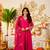 Women's Gorgeous Embroidery Work Viscose Chanderi Fabric Flared Anarkali Pant and Dupatta Set
