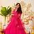 Women's Gorgeous Embroidery Work Viscose Chanderi Fabric Flared Anarkali Pant and Dupatta Set