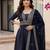 Women's Gorgeous Printed Work Vichitra Silk Fabric Flared Kurta Palazzo and Dupatta Set