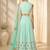 Sky Blue Silk Blend Embroidered Crop Top Lehengas