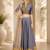 Grey Silk Blend Embroidered Crop Top Lehengas
