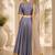 Grey Silk Blend Embroidered Crop Top Lehengas