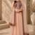 Peach Net Embroidered Crop Top Lehengas