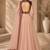 Peach Net Embroidered Crop Top Lehengas