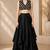 Black Silk Blend Embroidered Crop Top Lehengas