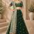Green Net Embroidered Crop Top Lehengas