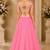 Pink Net Embroidered Crop Top Lehengas