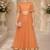 Orange Net Embroidered Crop Top Lehengas