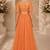 Orange Net Embroidered Crop Top Lehengas