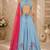 Blue Blended Cotton Embroidered Crop Top Lehengas