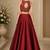 Maroon Silk Blend Embroidered Crop Top Lehengas