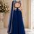 Blue Net Plain Crop Top Lehengas