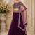 Purple Net Plain Crop Top Lehengas