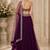 Purple Net Plain Crop Top Lehengas