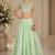 Light Green Silk Blend Embroidered Crop Top Lehengas