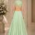Light Green Silk Blend Embroidered Crop Top Lehengas