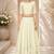 Light Yellow Silk Blend Embroidered Crop Top Lehengas