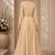 Beige Crepe Embroidered Crop Top Lehengas