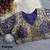 Purple 3d peacock real mirror work italian silk blend blouse