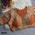 Rust 3d peacock real mirror work italian silk blend blouse