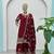 Maroon silk blend embroidered sharara set