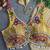 Beige navratri multi mirror work apple cut blouse