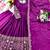 Red silk blend embroidered flared gown set
