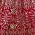 Red silk blend embroidered flared gown set