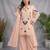 Peach organza embroidered palazzo set