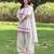 White crepe printed farshi salwar set