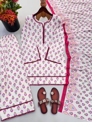 White crepe printed farshi salwar set 4