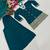 Teal-green silk blend embroidered palazzo set
