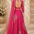 Pink Silk Blend Printed Crop Top Lehengas