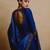 Royal-blue silk blend thread embroidery anarkali set