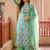 Green silk blend embroidered palazzo set