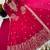Red georgette embroidered flared gown set
