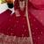 Maroon georgette embroidered flared gown set