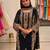 Black faux georgette embroidered kurta set