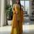 Yellow silk blend embroidered palazzo set