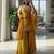 Yellow silk blend embroidered palazzo set