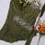 Olive silk blend embroidered palazzo set