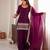 Plum silk blend embroidered farshi salwar set
