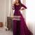 Plum silk blend embroidered farshi salwar set