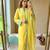 Yellow silk blend embroidered with ballon pants